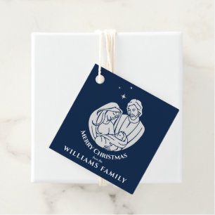 Simple Elegant Nativity Baby Jesus Merry Christmas Favour Tags