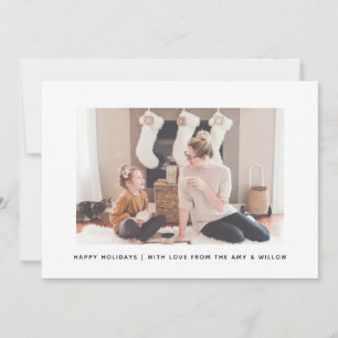 Simple Elegant Natural Christmas Family Photo Card