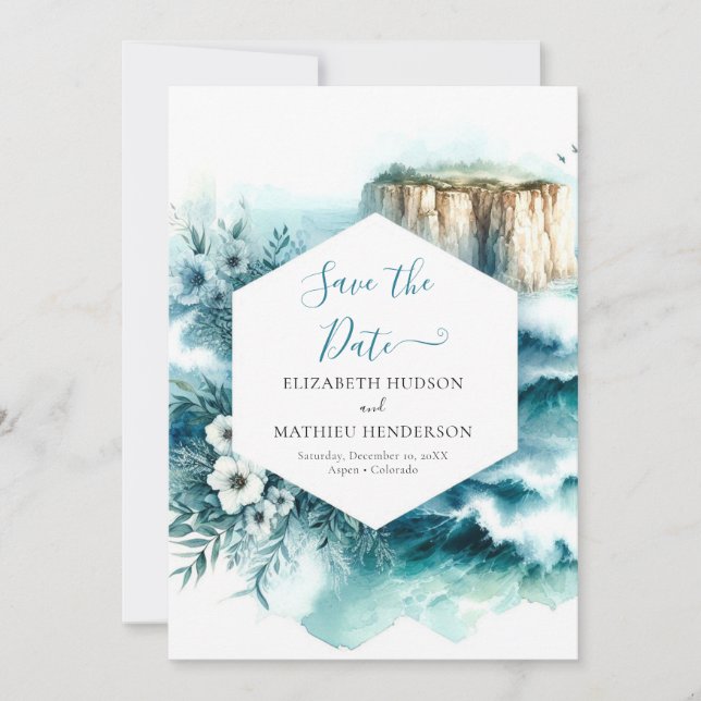 Simple Elegant Nautical Wedding Save The Date (Front)