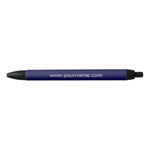 Simple Elegant Navy Blue Personalised Black Ink Pen