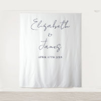 Simple Elegant Navy Blue Wedding Photo Backdrop