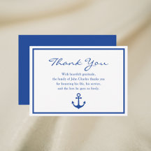 Simple Elegant Navy Veteran Memorial Thank You