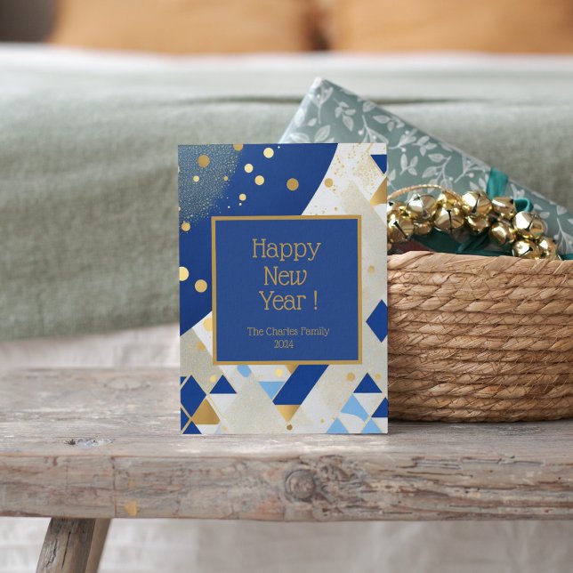 Simple elegant New Year Blue Glitter Card (Creator Uploaded)