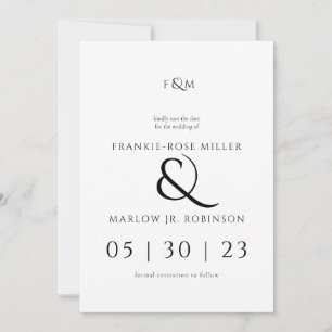 Simple Elegant Non Photo Save the Date Invitation