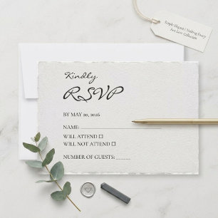 Simple Elegant Nothing Fancy Just Love Wedding RSVP Card