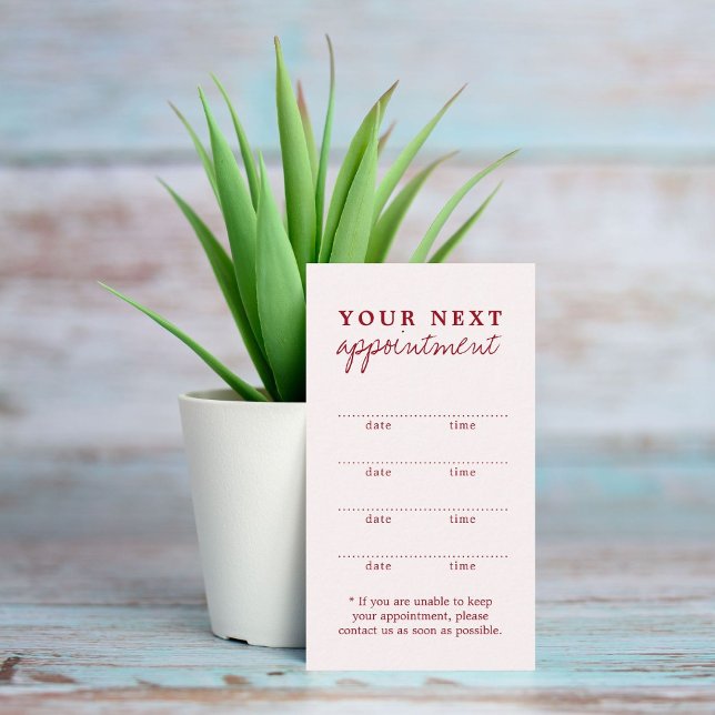 Simple Elegant Old White Cherry Red Beauty Appointment Card (Creator Uploaded)