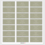 Simple Elegant | Olive Green Guest Address Labels<br><div class="desc">These simple elegant | olive green wedding guest address labels are perfect for your modern minimalist olive green wedding. The design features minimal contemporary font accompanied by formal calligraphy. Keep it as is,  or choose to personalise it with your own artwork or photos!</div>