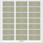Simple Elegant | Olive Green Guest Address Labels<br><div class="desc">These simple elegant | olive green wedding guest address labels are perfect for your modern minimalist olive green wedding. The design features minimal contemporary font accompanied by formal calligraphy. Keep it as is,  or choose to personalise it with your own artwork or photos!</div>