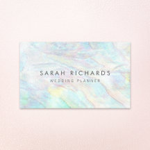 Simple Elegant Opal Wedding Planner Business Cards