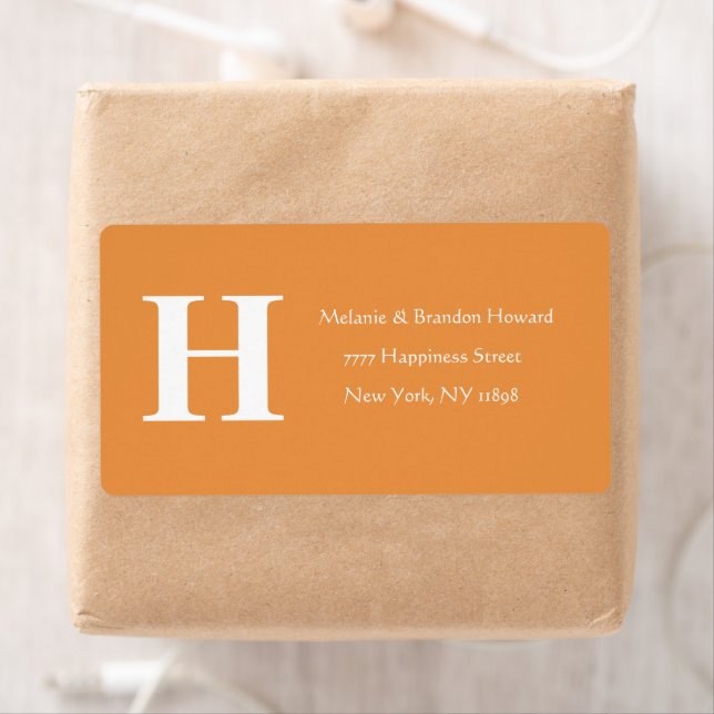 Simple Elegant Orange Monogram Initial return (Insitu)