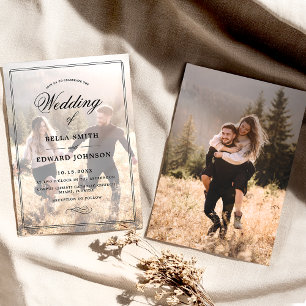 Simple Elegant Overlay Photo Wedding Invitation
