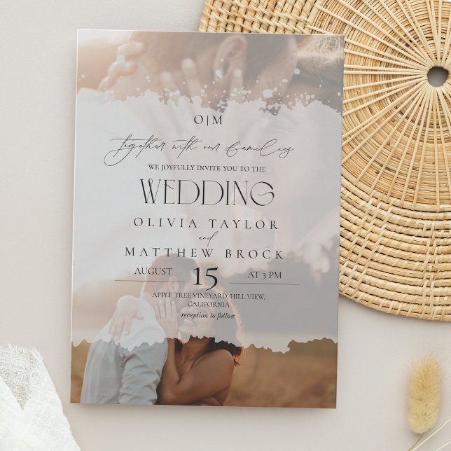 Simple Elegant Overlay  Photo Wedding Invitation (Creator Uploaded)