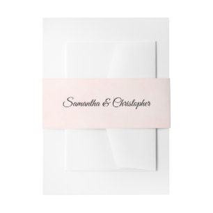 Simple Elegant Pale Blush Pink Wedding  Invitation Belly Band