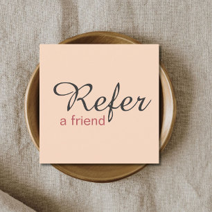 Simple Elegant Pale Pink Referral Card Beauty