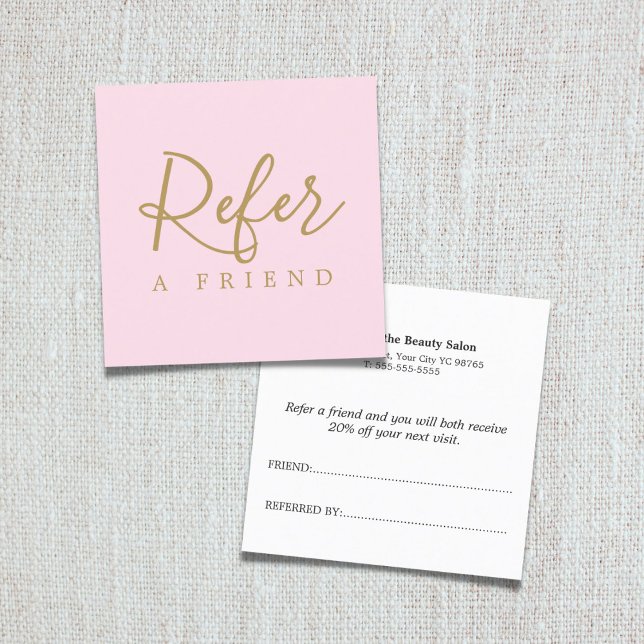 Simple Elegant Pale Rose Golden Referral Card (Creator Uploaded)