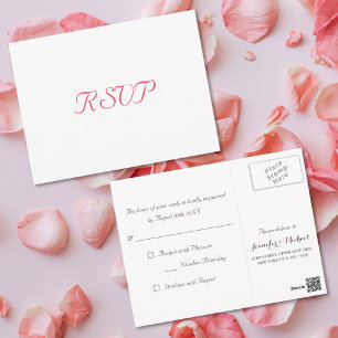 Simple Elegant Party Event Wedding Response RSVP Postcard