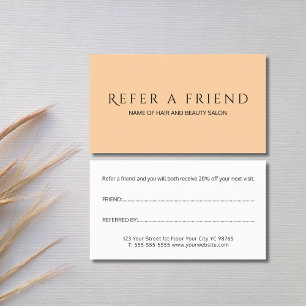 Simple Elegant Pastel Black White Referral Card