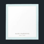 Simple Elegant Pastel Blue Leather Border Notepad<br><div class="desc">For additional matching marketing materials,  custom design or
logo enquiry,  please contact me at maurareed.designs@gmail.com and I will reply within 24 hours.
For shipping,  card stock enquires and pricing contact Zazzle directly.</div>