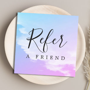 Simple Elegant Pastel Colourful Beauty Referral Card