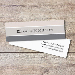 Simple Elegant Pastel Stripes Consultant Mini Business Card