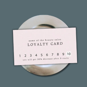Simple Elegant Pastel White Beauty Loyalty Card