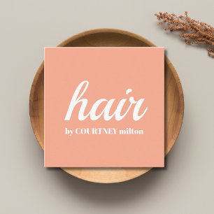 Simple Elegant Pastel White Hair Square Business Card