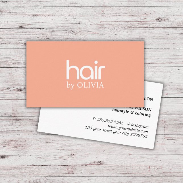 Simple Elegant Pastel White Hair Stylist Business Card (Creator Uploaded)