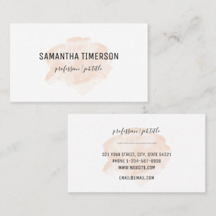 Simple Elegant Peach Watercolor Professional Business Card