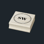 Simple Elegant Personalised Monogram Initials Rubber Stamp<br><div class="desc">Create your own personalised stamp with custom monogram initials.</div>