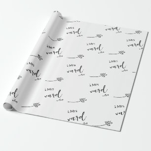 Simple Elegant Personalised Name Wedding Wrapping Paper
