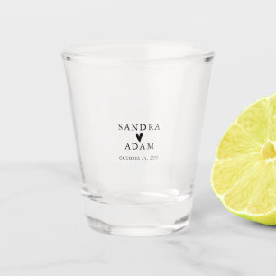 Simple Elegant Personalised Wedding Favour Shot Glass