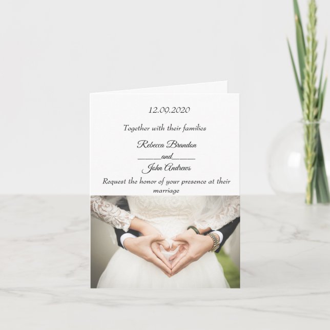 Simple Elegant Personalised Wedding Invitation (Front)