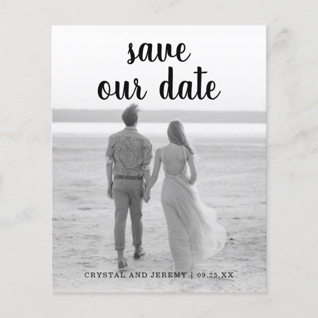 Simple Elegant Photo Budget Wedding Save the Date (Front)