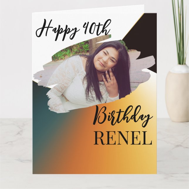 Simple elegant photo card for anyone's birthday  (Front)