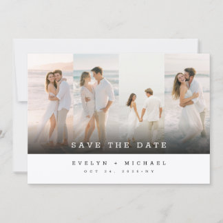 Simple Elegant Photo Collage Wedding Save The Date Invitation