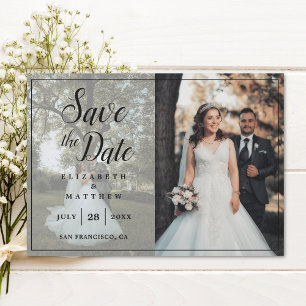 Simple Elegant Photo Collage Wedding Save The Date Magnetic Invitation