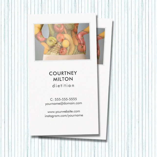 Simple Elegant Photo Dietician Health Business Card (Creator Uploaded)