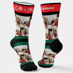 Simple Elegant Photo Family Christmas Mr & Mrs Socks