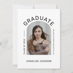 Simple elegant photo graduation announcement