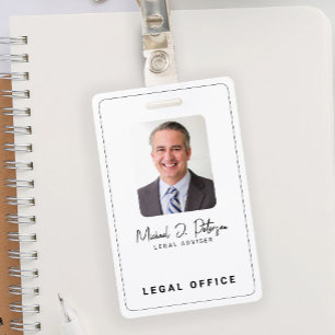 Simple elegant photo ID name tag  ID Badge