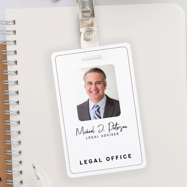 Simple elegant photo ID name tag  ID Badge (Creator Uploaded)