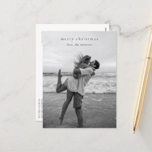 Simple Elegant Photo Modern Christmas Holiday Postcard