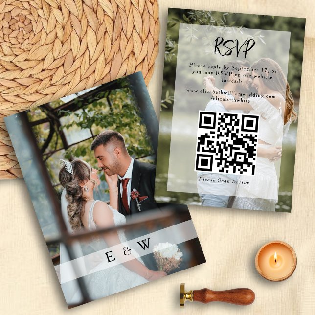 Simple Elegant Photo Overlay QR code Wedding RSVP (Simple Elegant Photo Overlay QR code Wedding RSVP)