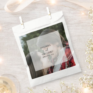 Simple Elegant Photo Overlay Script Wedding Favour Bags
