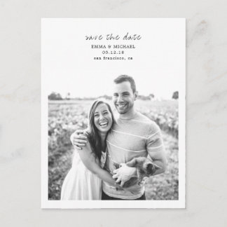 Simple & Elegant Photo Save the Date Announcement Postcard