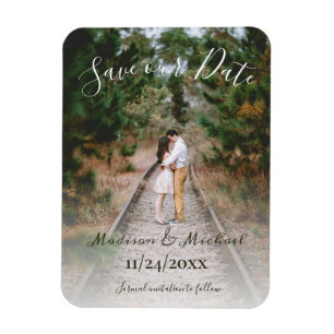 Simple Elegant Photo Save the Date Magnet