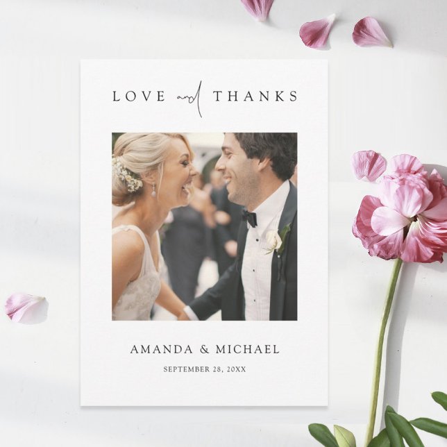 Simple Elegant Photo Thank You Wedding Card  (Creator Uploaded)