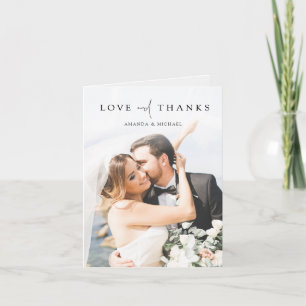 Simple Elegant Photo Thank You Wedding Card