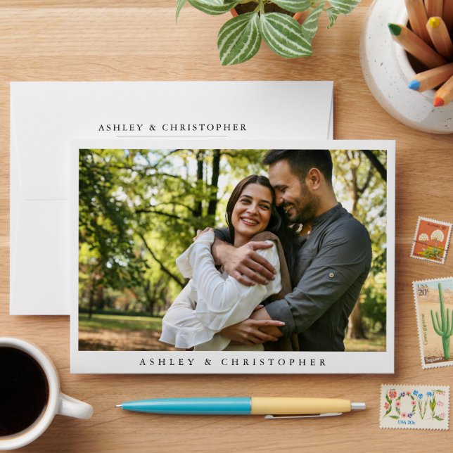 Simple Elegant Photo Wedding Envelope (Desk)