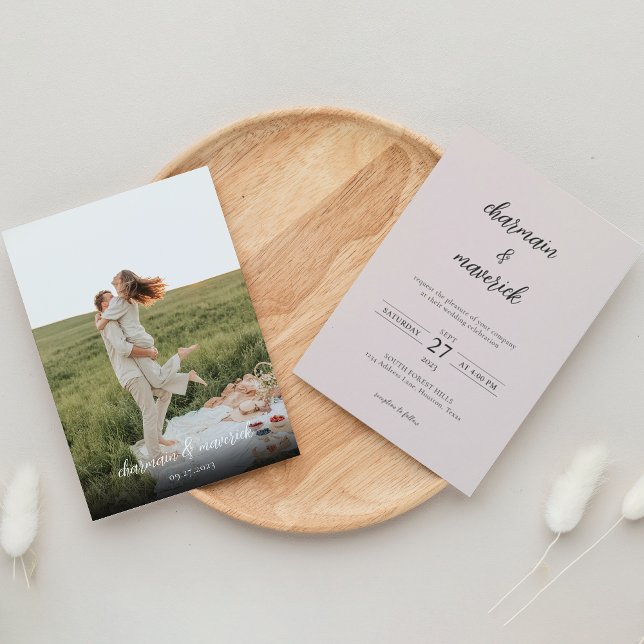 Simple Elegant Photo Wedding Invitation (Creator Uploaded)